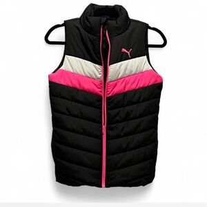 PUMA Black and Pink Puffer Vest